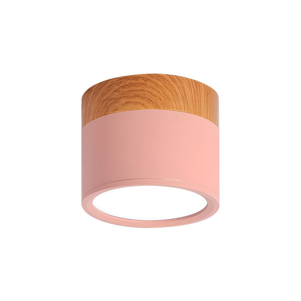 Small LED Flush Mount Ceiling Light Fixture – Modern Cylinder Ceiling Light
