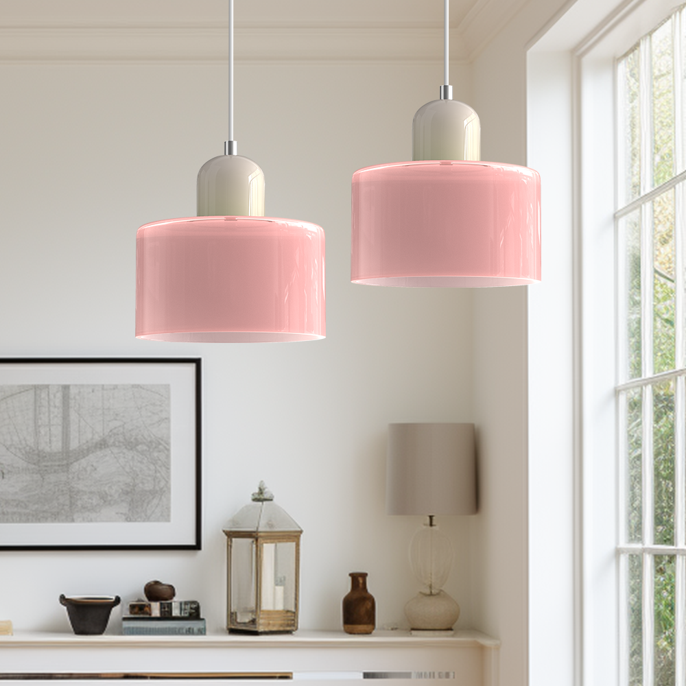 Glass Pendant Light Fixture – Modern Bauhaus Hanging Ceiling Light