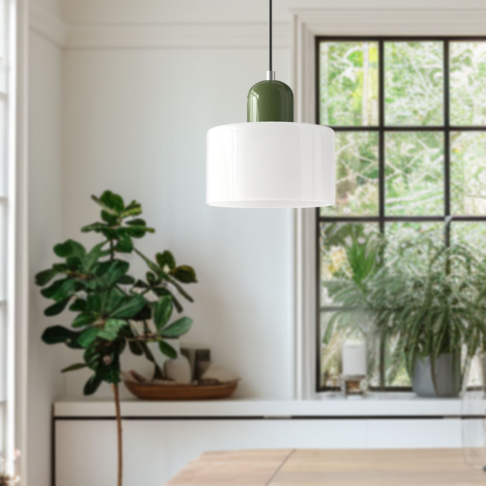 Glass Pendant Light Fixture – Modern Bauhaus Hanging Ceiling Light