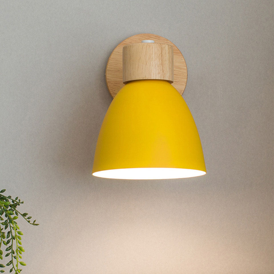 Wall Sconce Light Fixture – Modern Wood Cone Wall Light