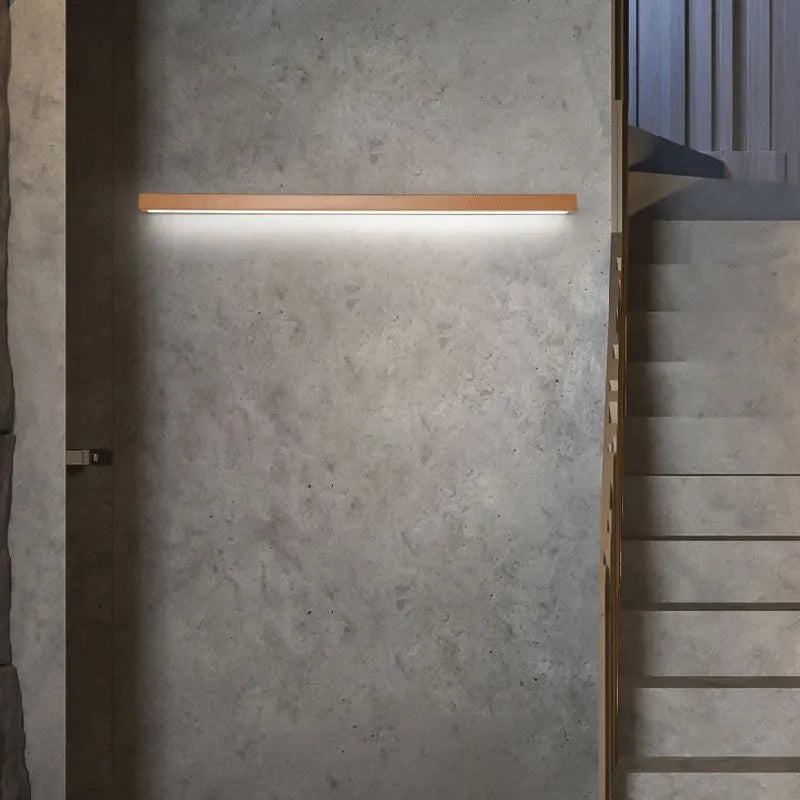 LED Vanity Light Fixture – Modern Linear Wood Mirror Wall Light