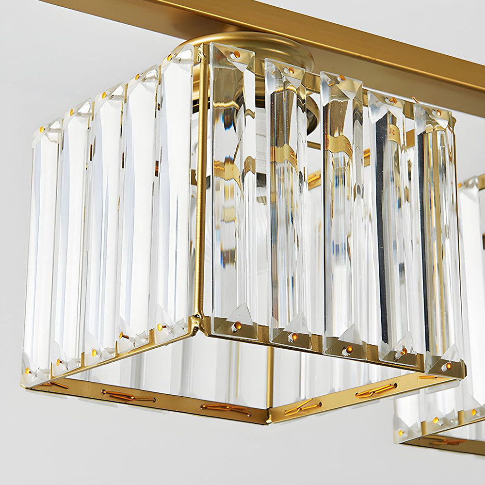 Linear Chandelier Light Fixture – Modern Glass Island Light