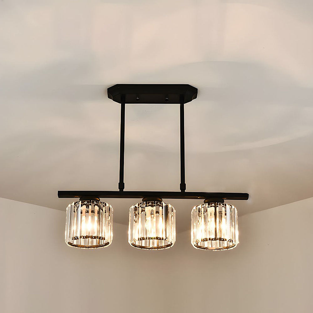 Linear Chandelier Light Fixture – Modern Glass Island Light