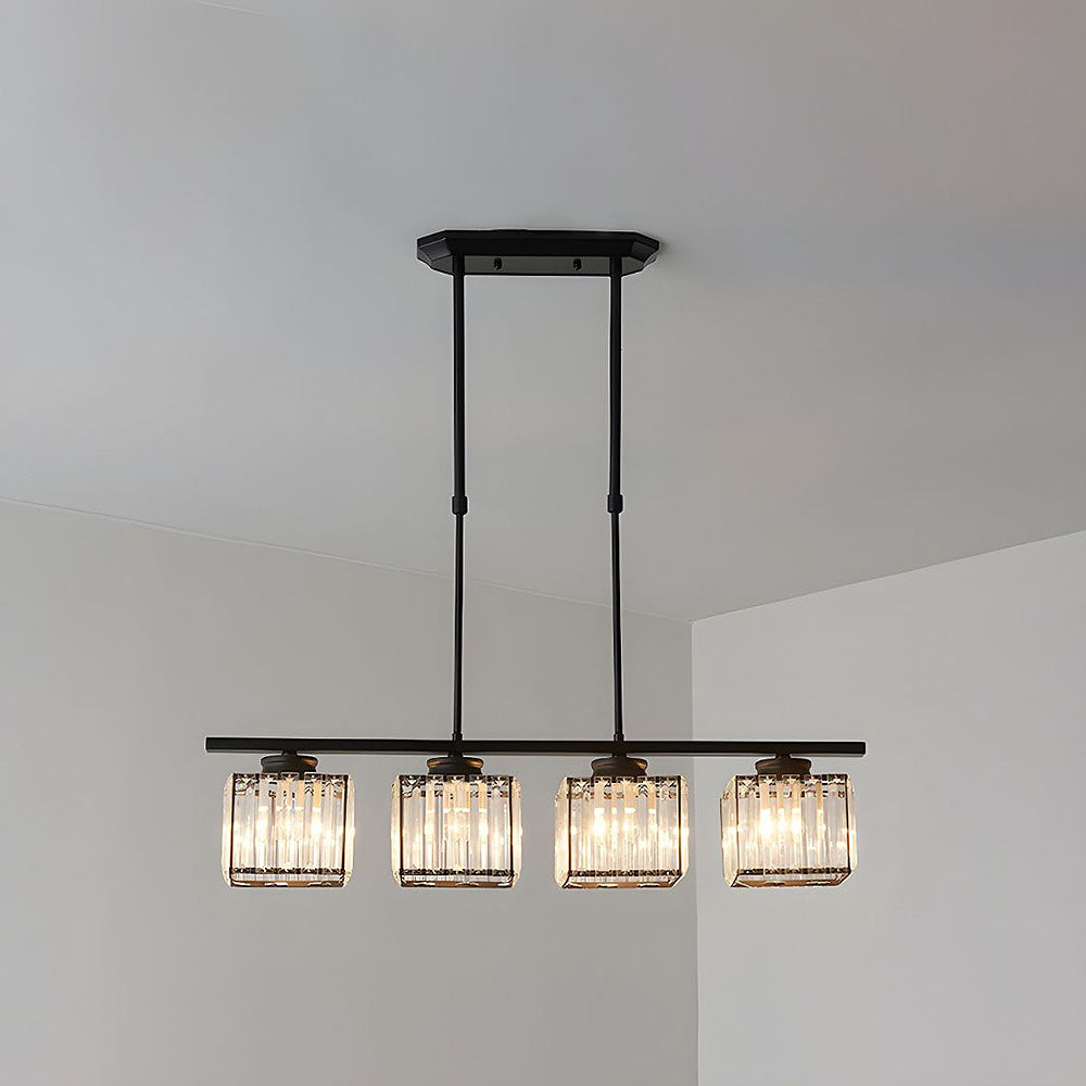 Linear Chandelier Light Fixture – Modern Glass Island Light