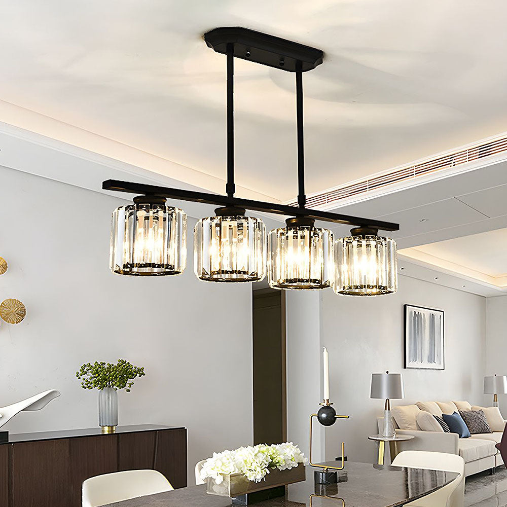Linear Chandelier Light Fixture – Modern Glass Island Light
