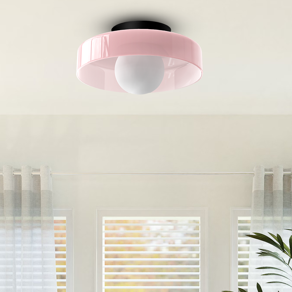 Glass Flush Mount Ceiling Light Fixture – Modern Round Ceiling Light