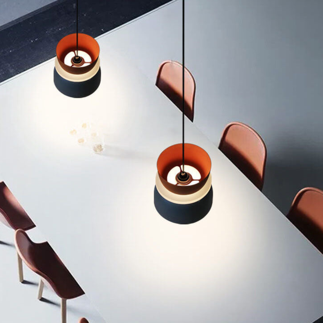 Modern Pendant Light Fixture – Dual-Tone Dome Hanging Ceiling Light