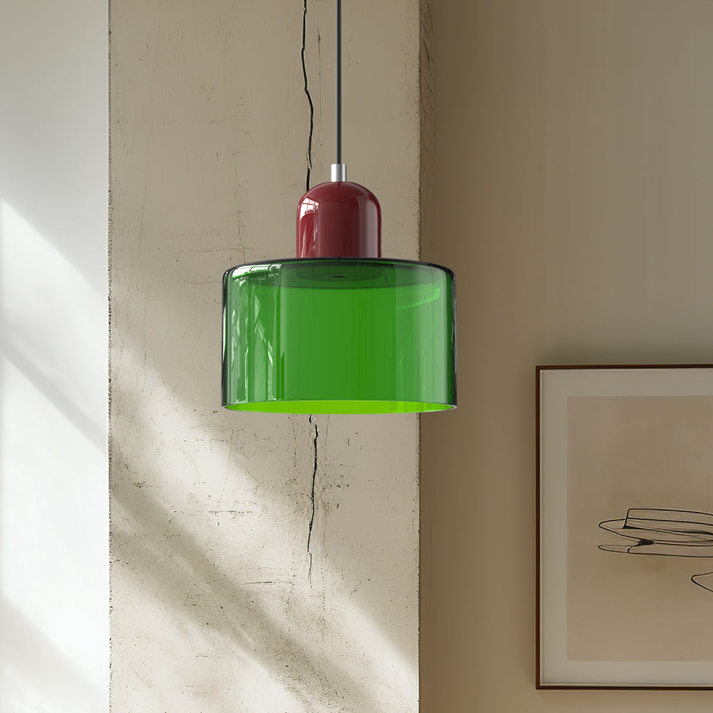 Glass Pendant Light Fixture – Modern Bauhaus Hanging Ceiling Light