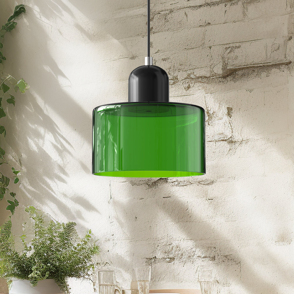 Glass Pendant Light Fixture – Modern Bauhaus Hanging Ceiling Light