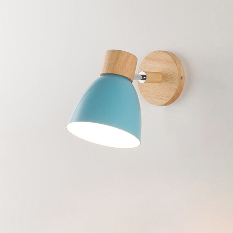 Wall Sconce Light Fixture – Modern Wood Cone Wall Light