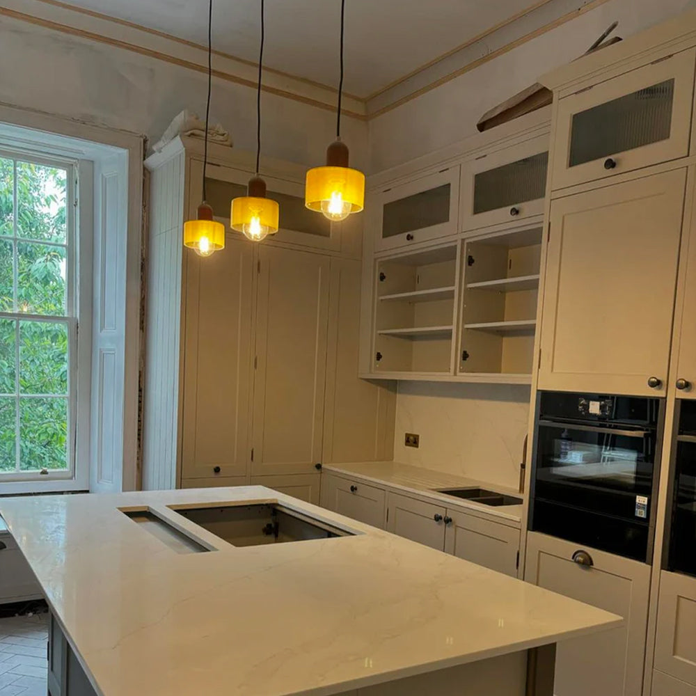 Glass Pendant Light Fixture – Modern Bauhaus Hanging Ceiling Light