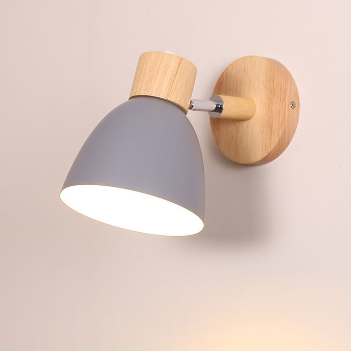 Wall Sconce Light Fixture – Modern Wood Cone Wall Light