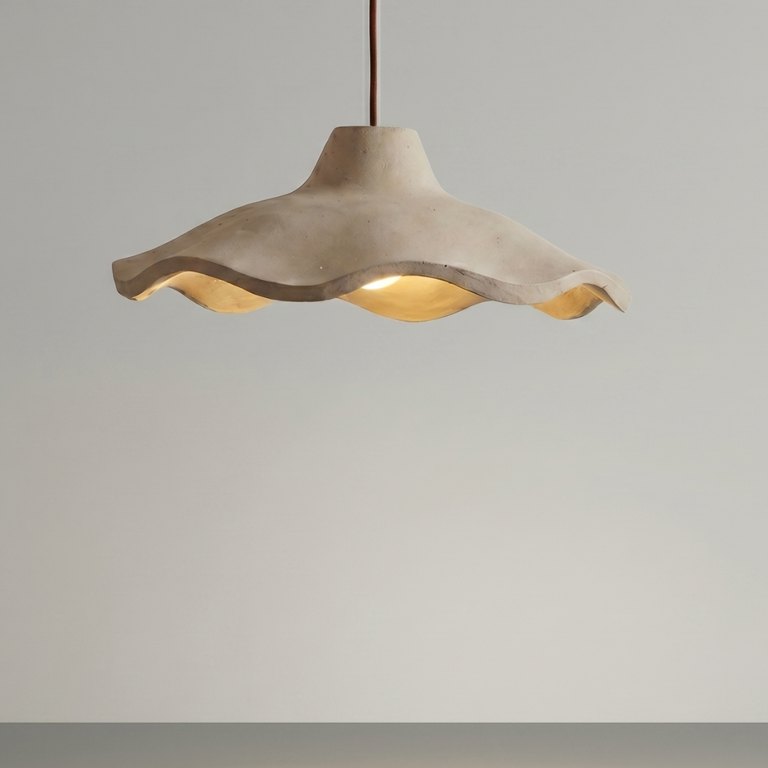 Japanese Pendant Light Fixture – Vintage Cement Flower Hanging Ceiling Light