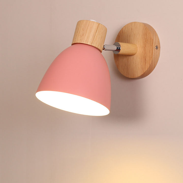 Wall Sconce Light Fixture – Modern Wood Cone Wall Light