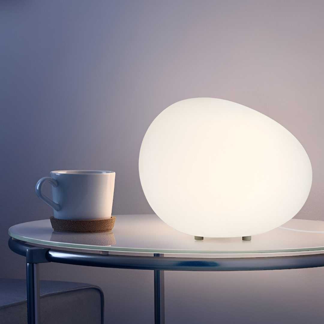 Modern Table Lamp – Stone-Shaped LED Bedside Lamp for Bedroom
