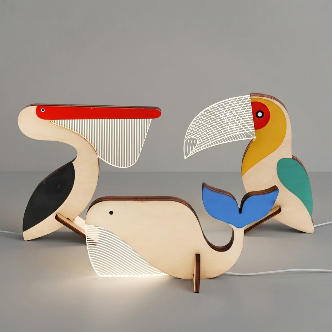 Wooden Animal Table Lamp – LED Desk Lamp & Night Light for Bedroom