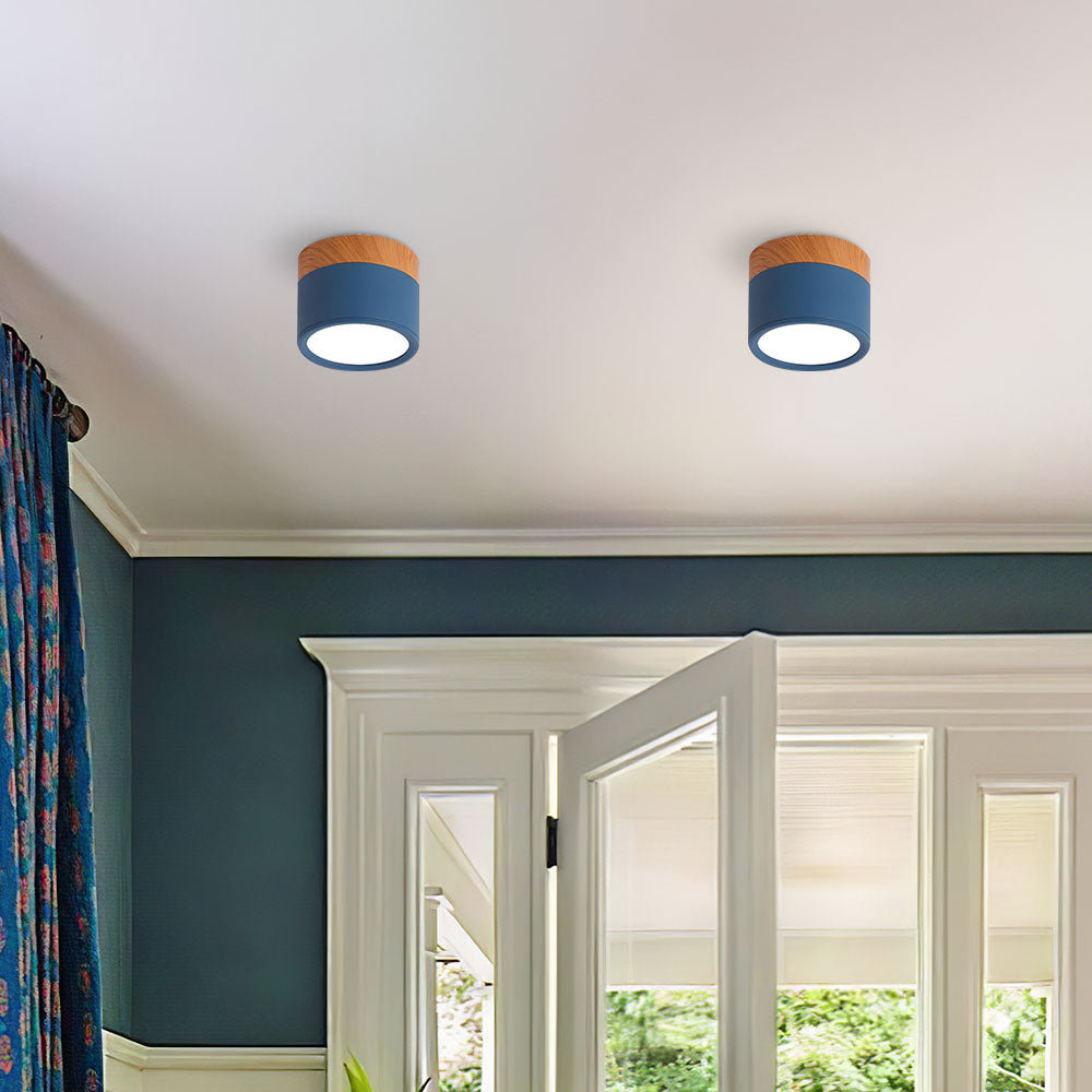 Small LED Flush Mount Ceiling Light Fixture – Modern Cylinder Ceiling Light