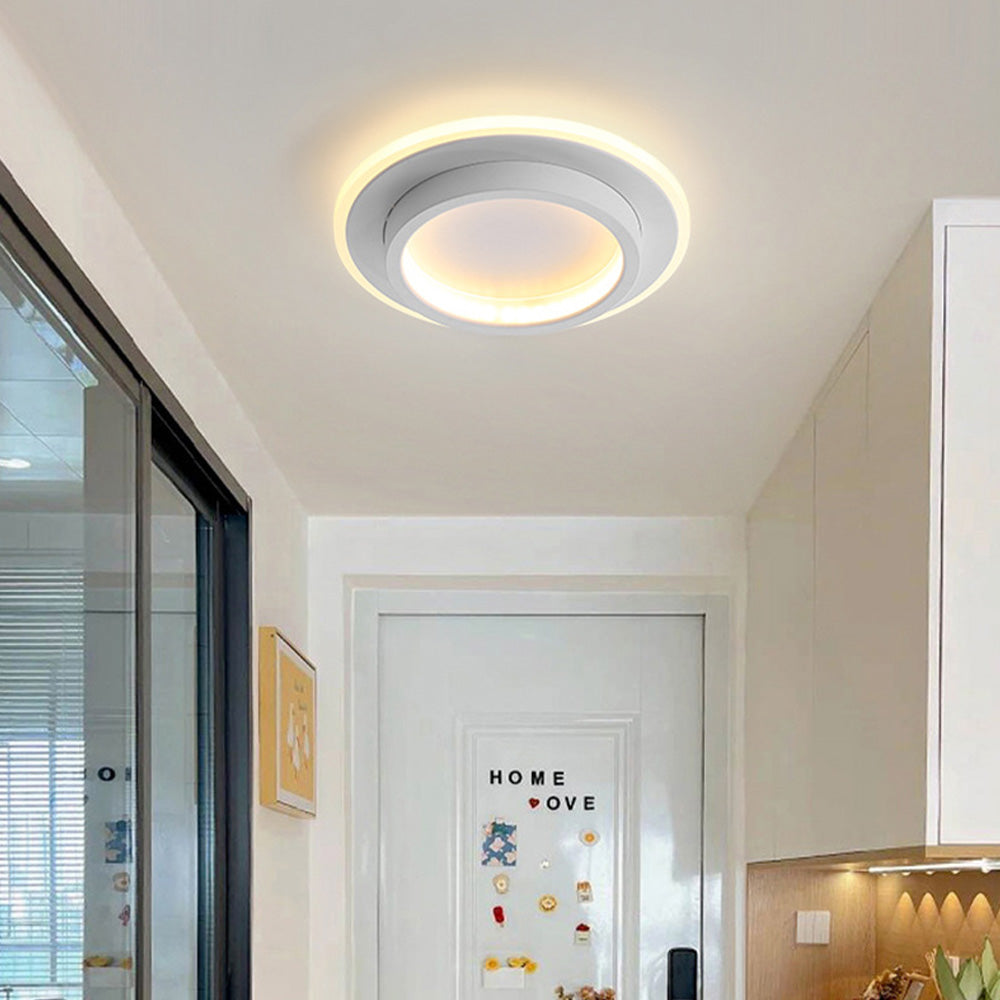 Modern LED Flush Mount Ceiling Light Fixture – Round Halo Ceiling Light