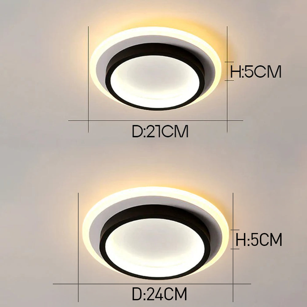 Modern LED Flush Mount Ceiling Light Fixture – Round Halo Ceiling Light