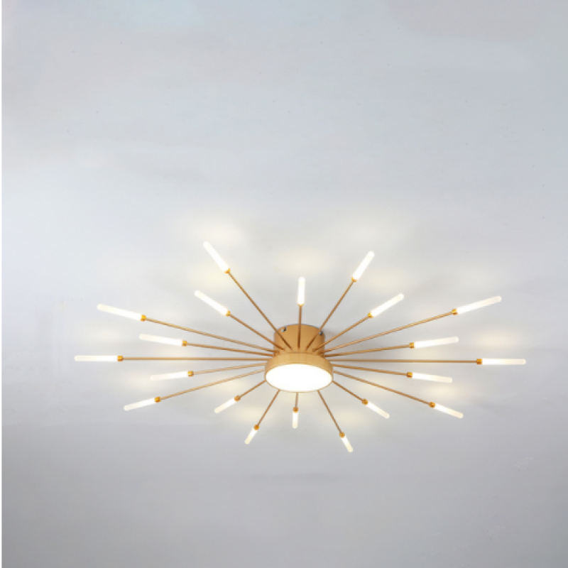 Modern Sputnik Ceiling Light Fixture – Firework Flush Mount LED Ceiling Light