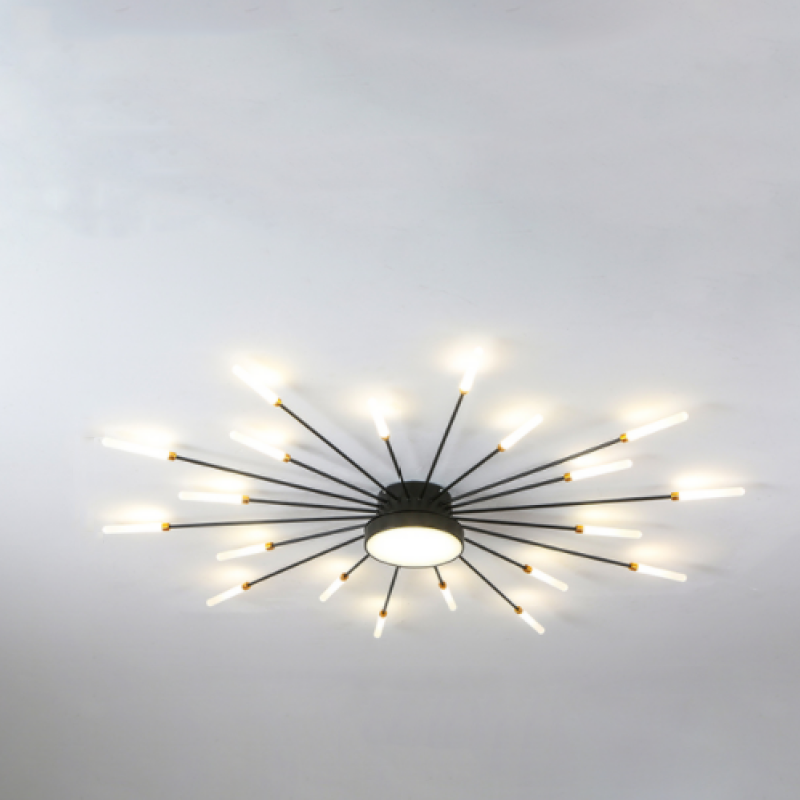 Modern Sputnik Ceiling Light Fixture – Firework Flush Mount LED Ceiling Light