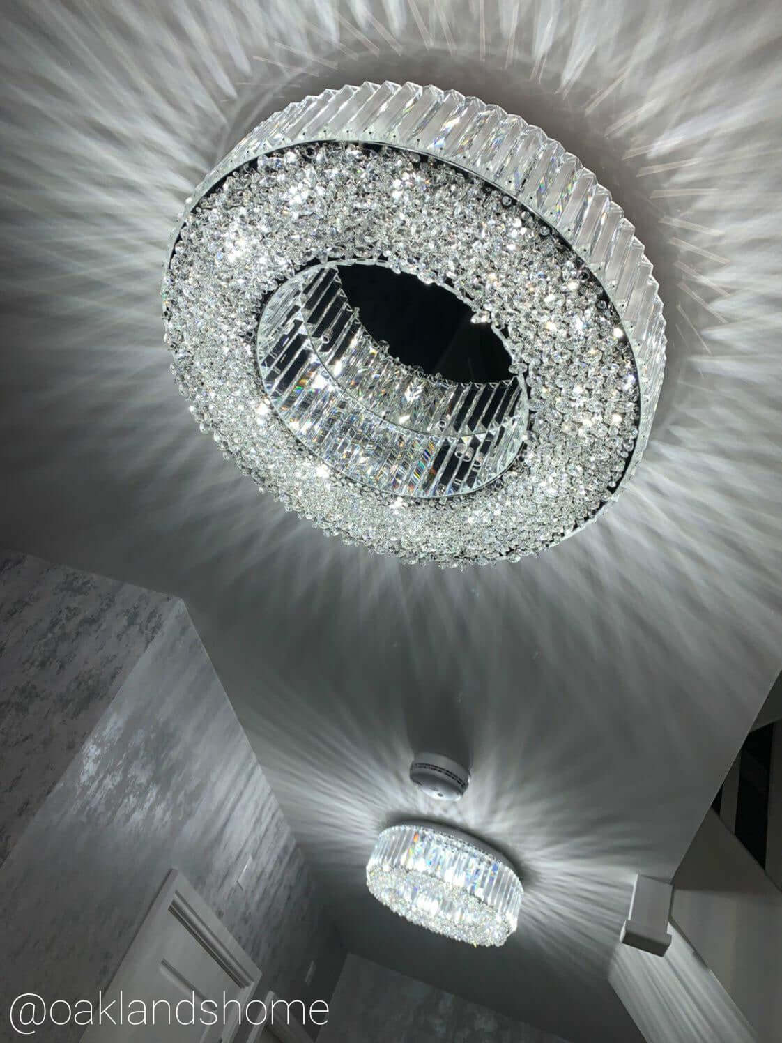 Small Crystal Flush Mount Ceiling Light Fixture – Modern Chrome Ceiling Light
