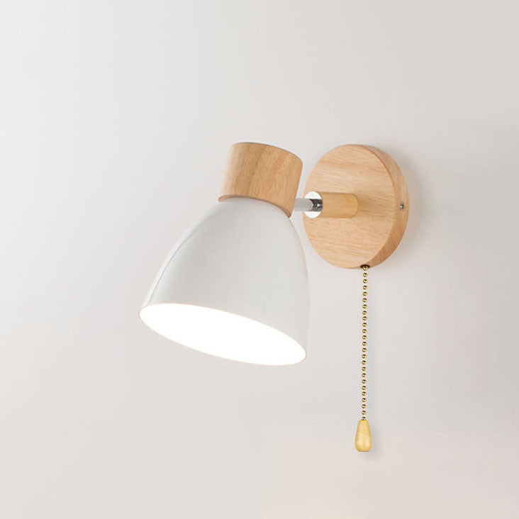 Wall Sconce Light Fixture – Modern Wood Cone Wall Light