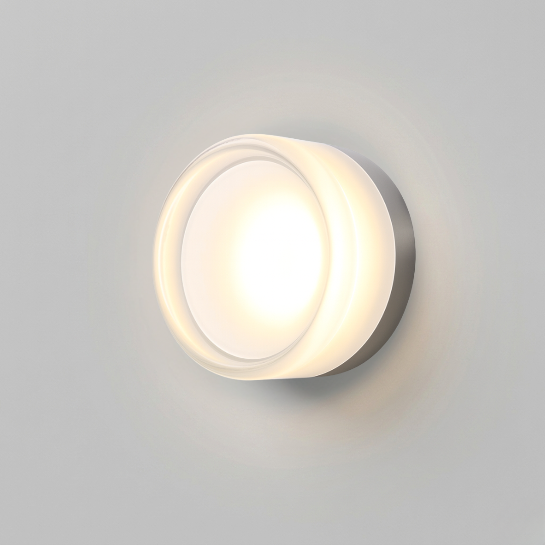 Glass Wall Sconce Light Fixture – Modern Round LED Wall Light