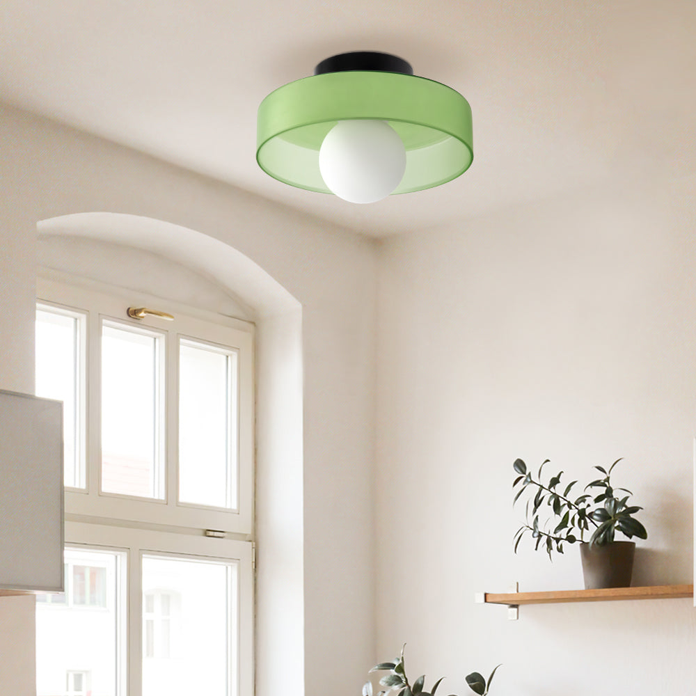 Glass Flush Mount Ceiling Light Fixture – Modern Round Ceiling Light