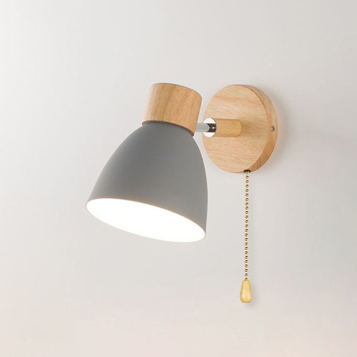 Wall Sconce Light Fixture – Modern Wood Cone Wall Light
