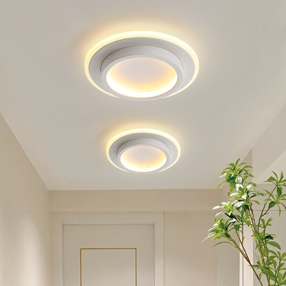 Modern LED Flush Mount Ceiling Light Fixture – Round Halo Ceiling Light