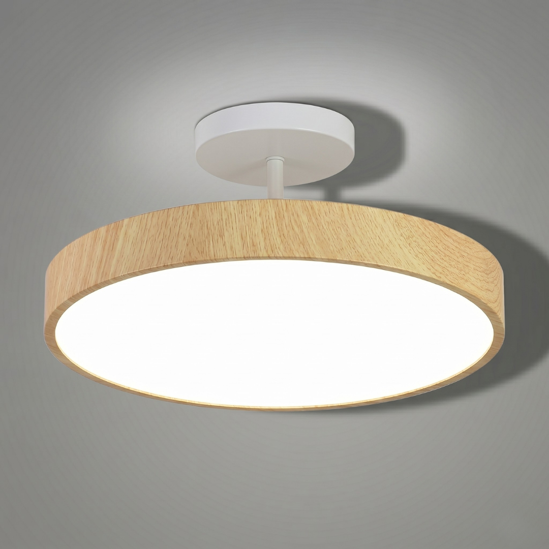LED Semi-Flush Mount Ceiling Light Fixture – Japanese Round Ceiling Light