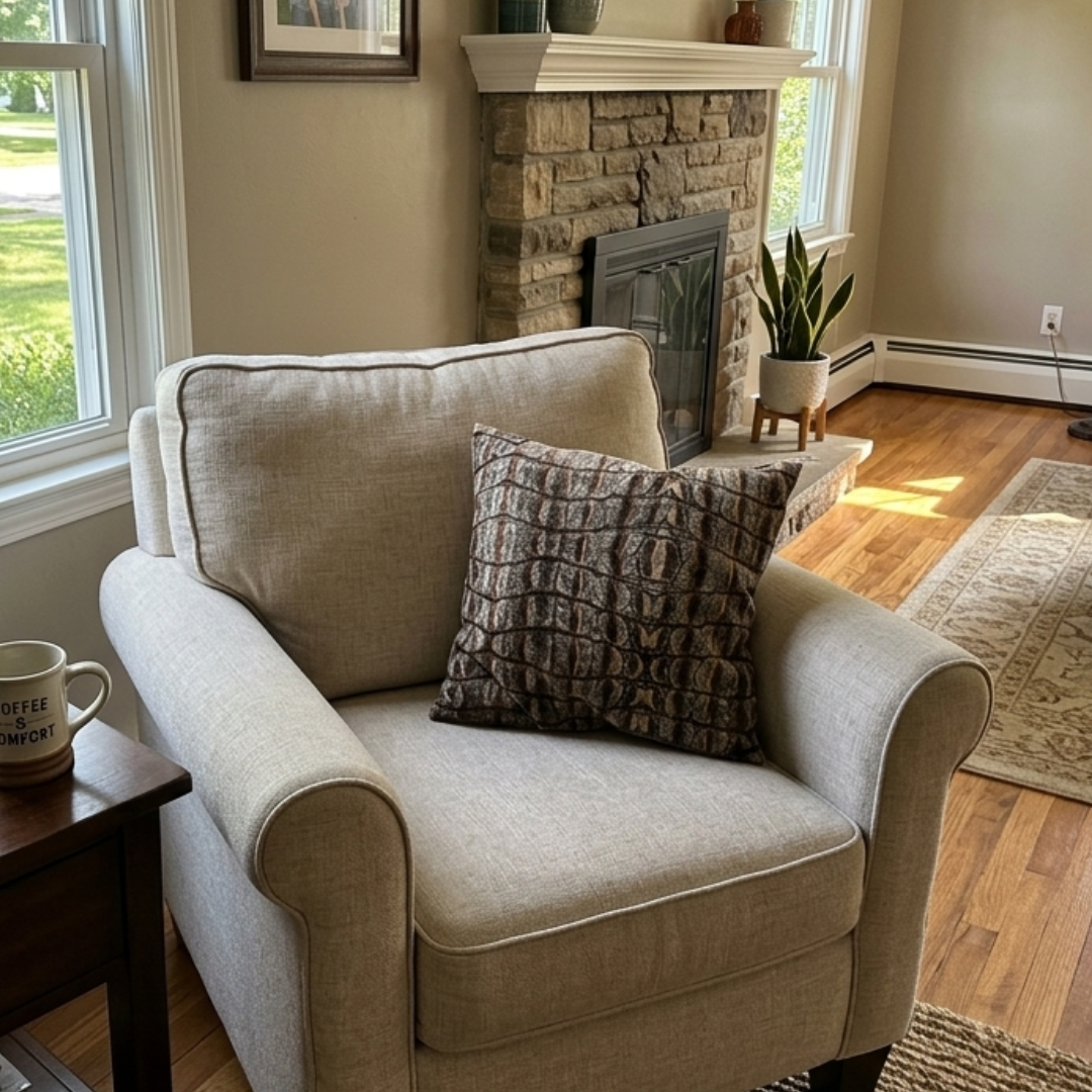 Brown Crocodile Pattern Throw Pillow – Square Decorative Cushion