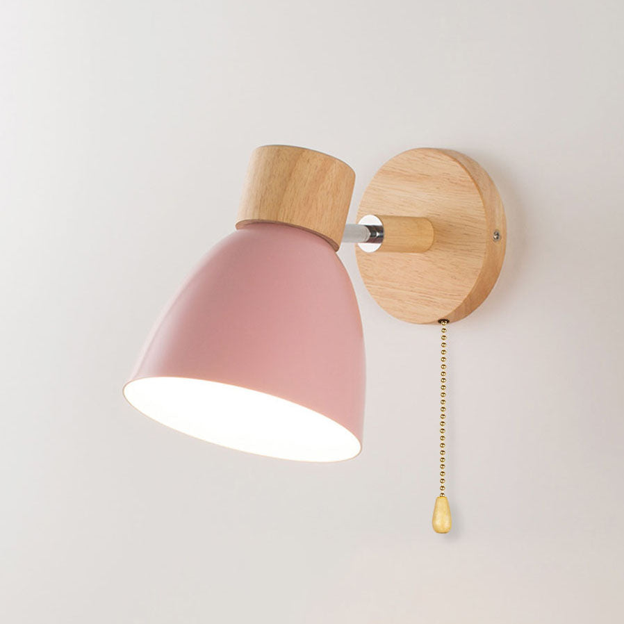 Wall Sconce Light Fixture – Modern Wood Cone Wall Light