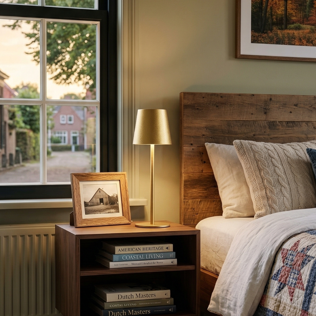 Gold Metal Table Lamp – Modern Accent Desk Lamp