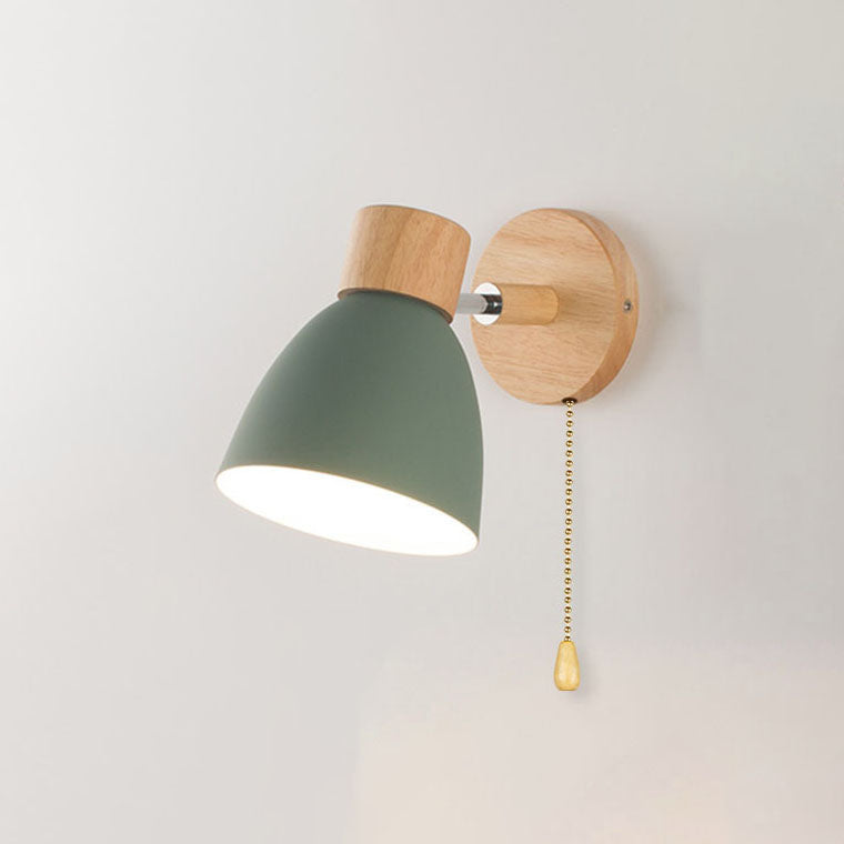 Wall Sconce Light Fixture – Modern Wood Cone Wall Light