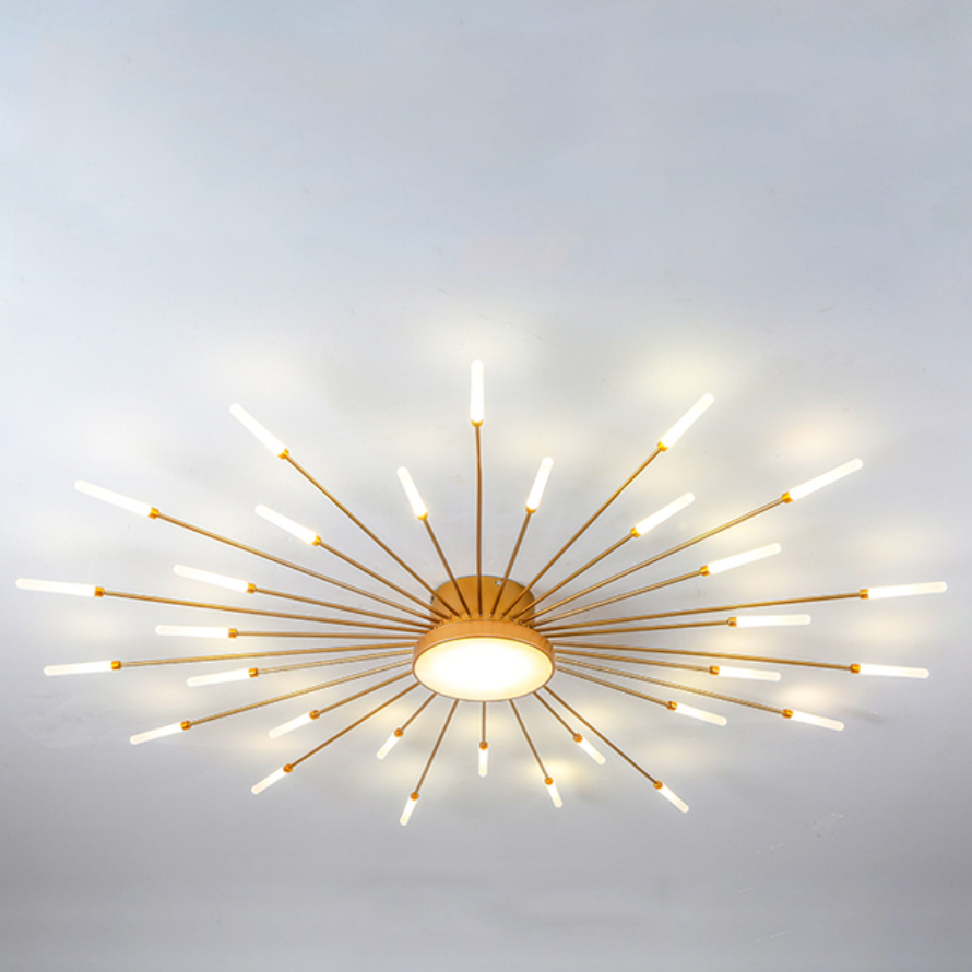 Modern Sputnik Ceiling Light Fixture – Firework Flush Mount LED Ceiling Light