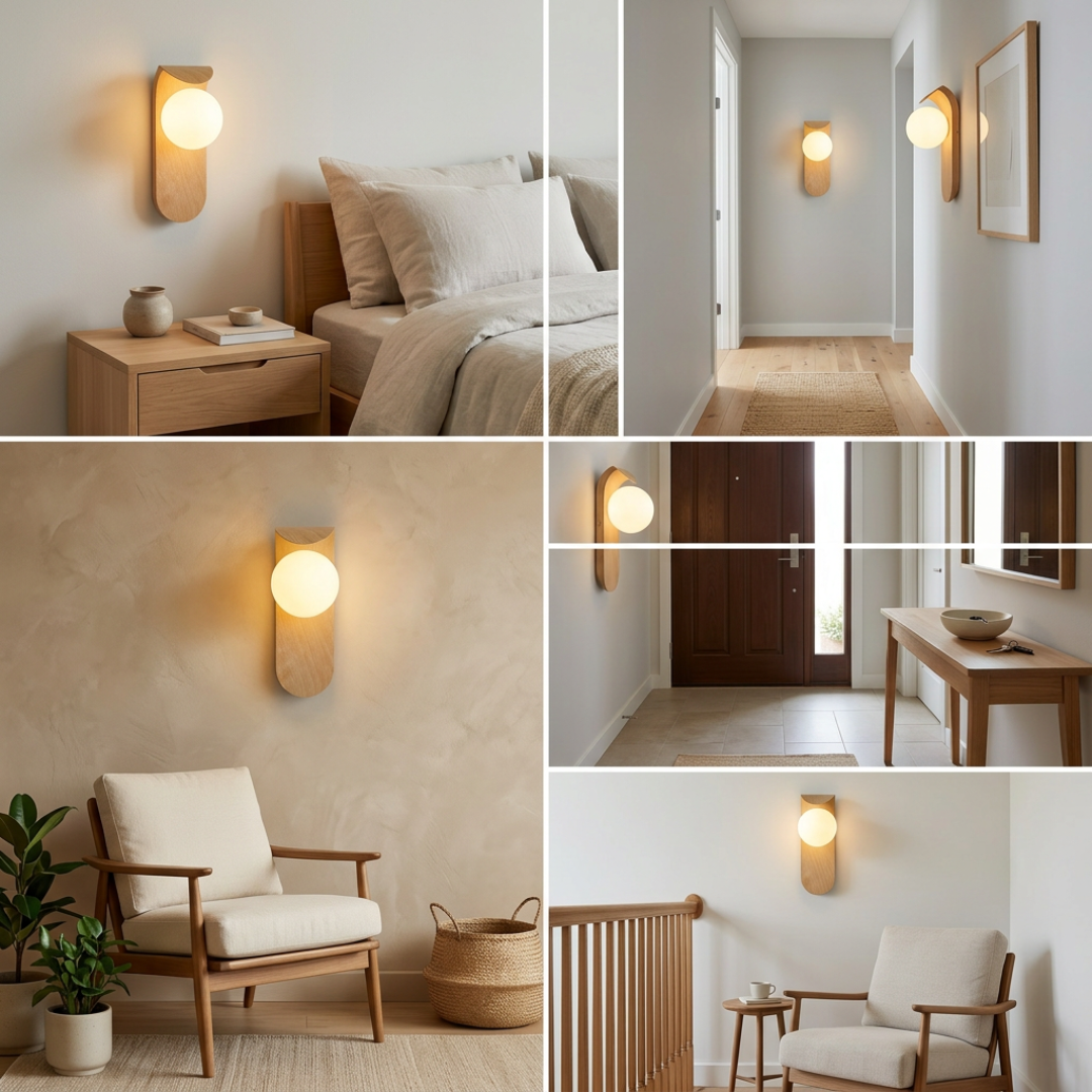 LED Wall Sconce Light Fixture – Modern Marble-Effect Linear Wall Light