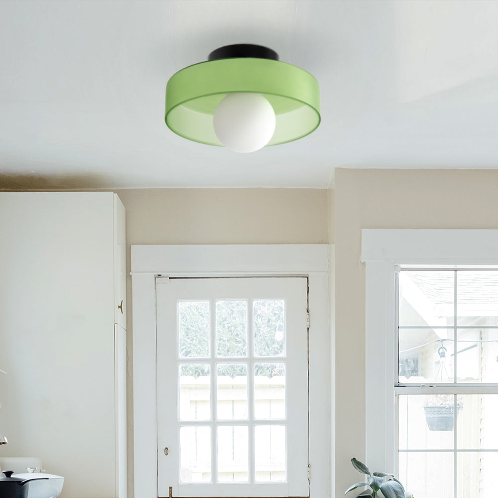 Glass Flush Mount Ceiling Light Fixture – Modern Round Ceiling Light