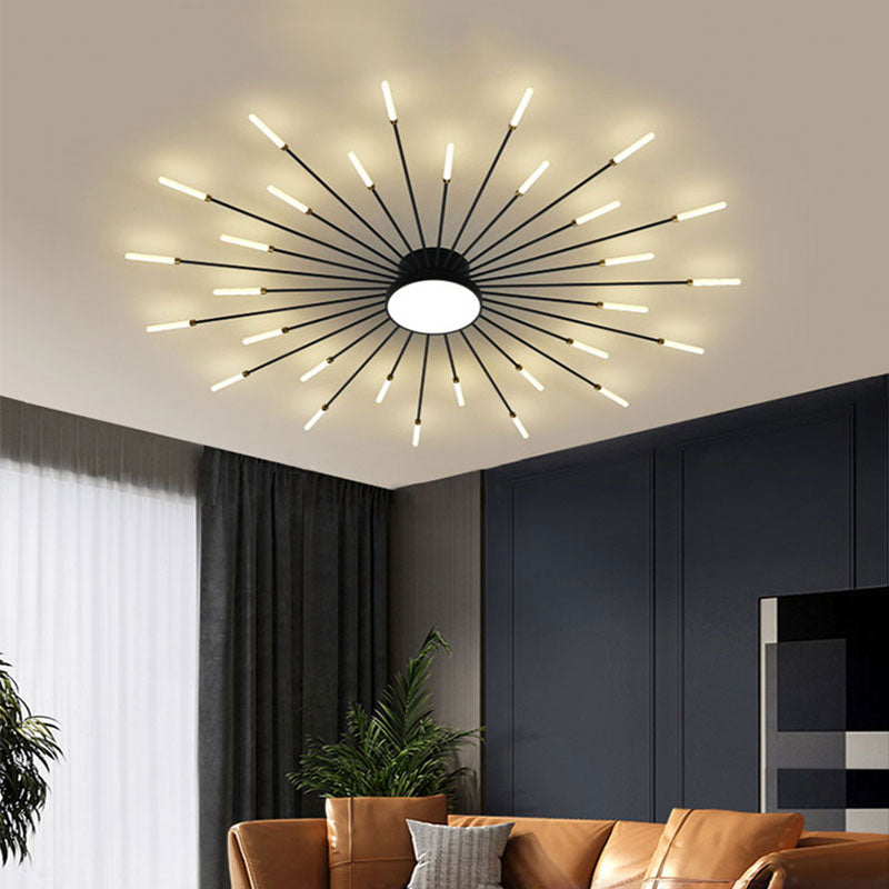 Modern Sputnik Ceiling Light Fixture – Firework Flush Mount LED Ceiling Light
