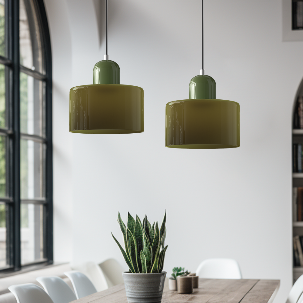 Glass Pendant Light Fixture – Modern Bauhaus Hanging Ceiling Light