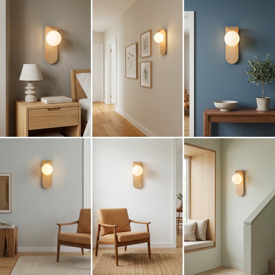 LED Wall Sconce Light Fixture – Modern Marble-Effect Linear Wall Light