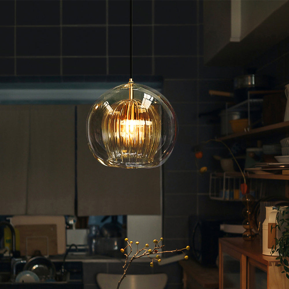 Glass Pendant Light Fixture – Modern Globe Ceiling Light