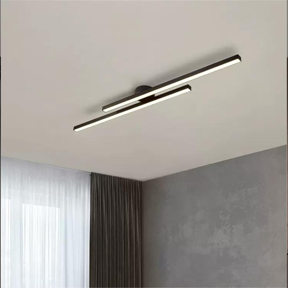 LED Ceiling Light Fixture – Modern Linear Semi-Flush Mount Ceiling Light