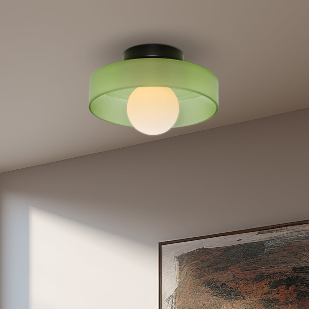 Glass Flush Mount Ceiling Light Fixture – Modern Round Ceiling Light