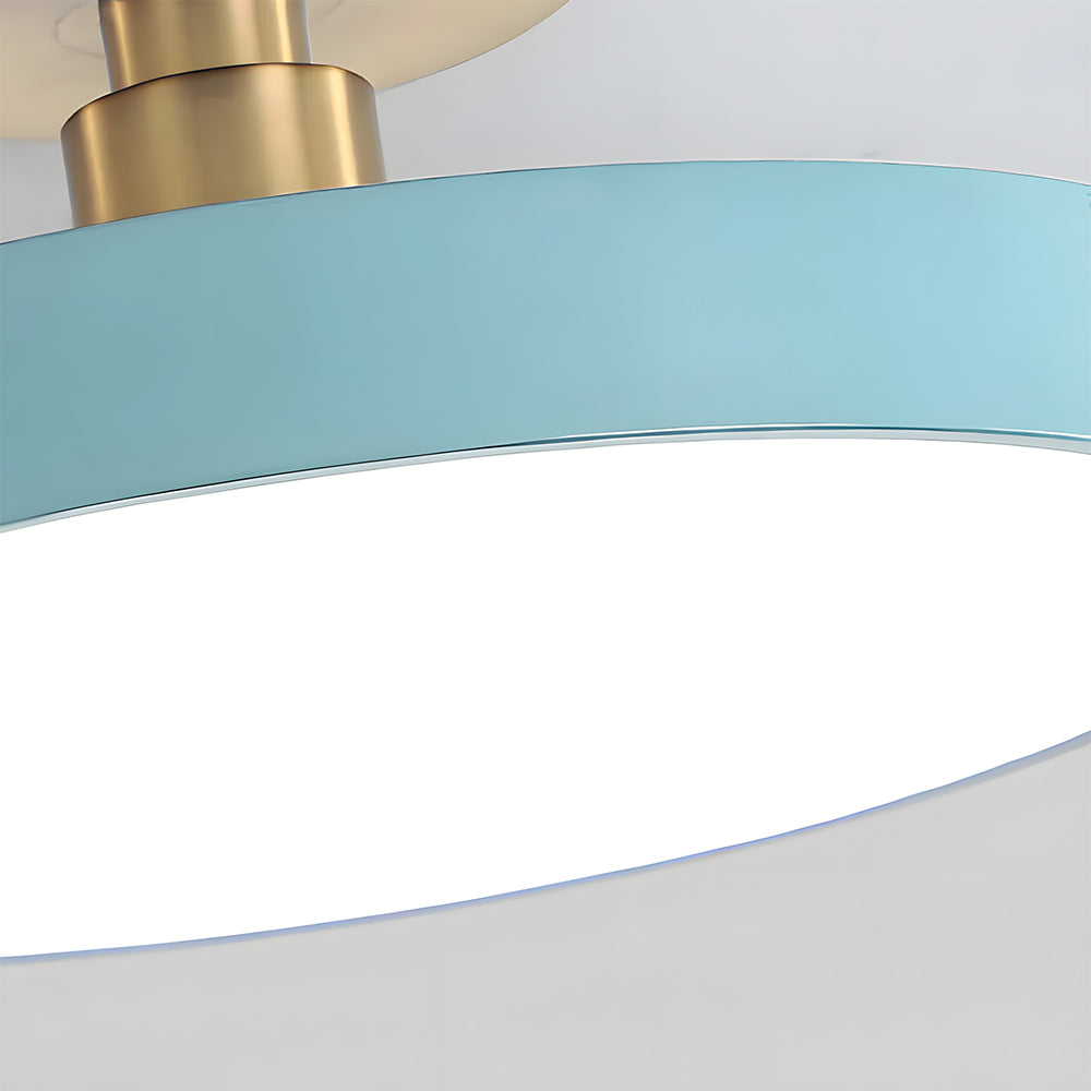 Modern LED Semi-Flush Mount Ceiling Light Fixture – Black Round Ceiling Light