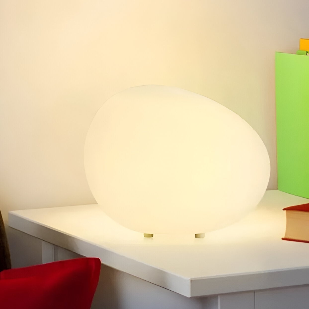 Modern Table Lamp – Stone-Shaped LED Bedside Lamp for Bedroom