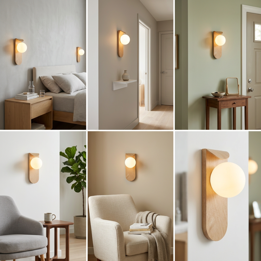 LED Wall Sconce Light Fixture – Modern Marble-Effect Linear Wall Light
