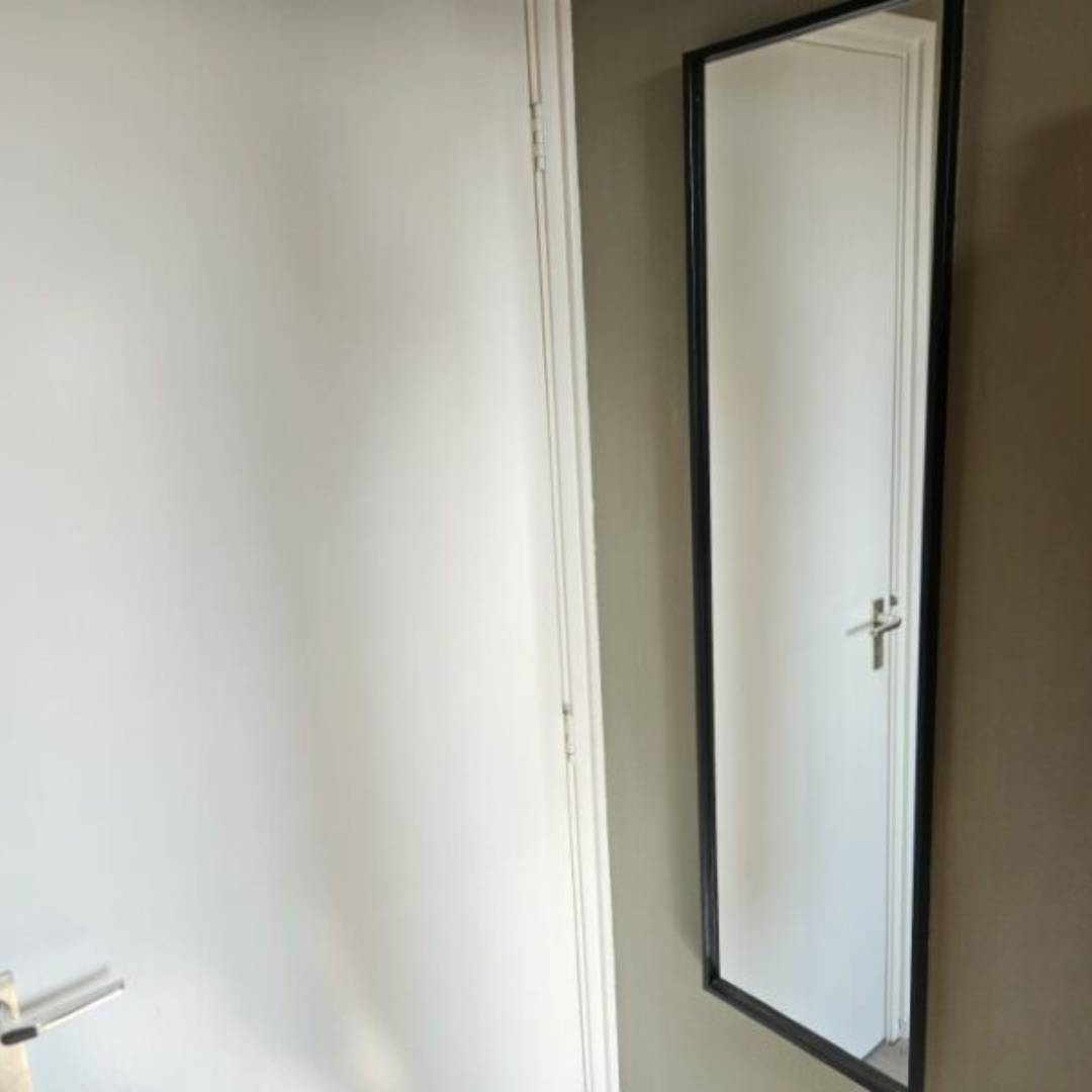 Black Full-Length Wall Mirror – Slim Rectangular Dressing Mirror