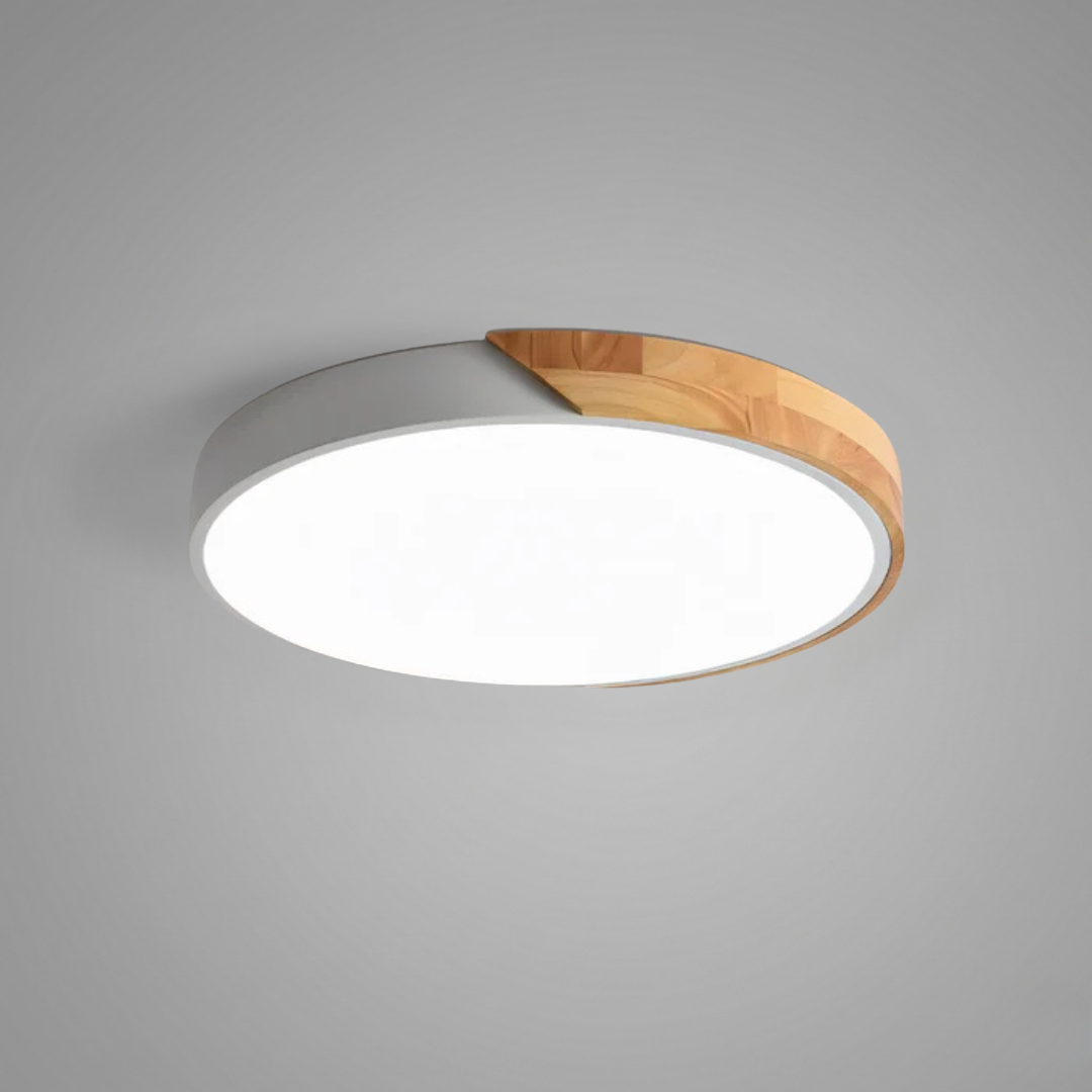 Scandinavian LED Flush Mount Ceiling Light Fixture – Modern Wood Ceiling Light